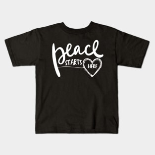 'Peace Starts Here' Radical Kindness Anti Bullying Shirt Kids T-Shirt